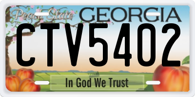 GA license plate CTV5402
