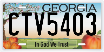 GA license plate CTV5403