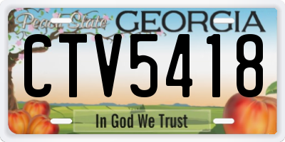 GA license plate CTV5418