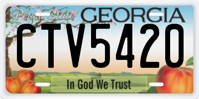 GA license plate CTV5420