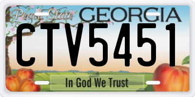 GA license plate CTV5451