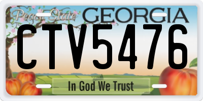 GA license plate CTV5476