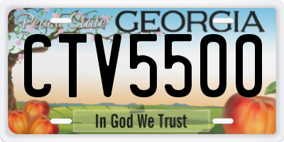 GA license plate CTV5500