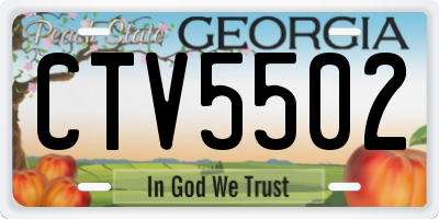 GA license plate CTV5502