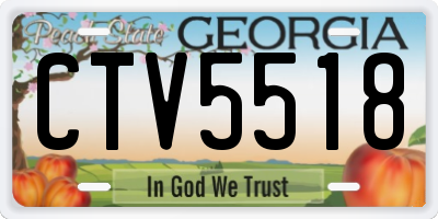 GA license plate CTV5518