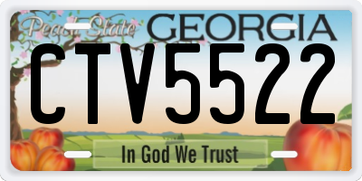 GA license plate CTV5522
