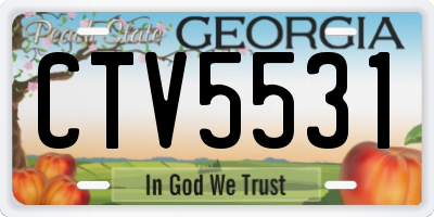 GA license plate CTV5531