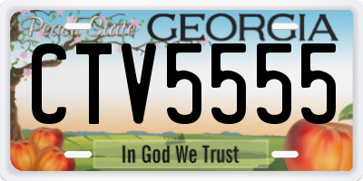 GA license plate CTV5555