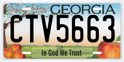 GA license plate CTV5663