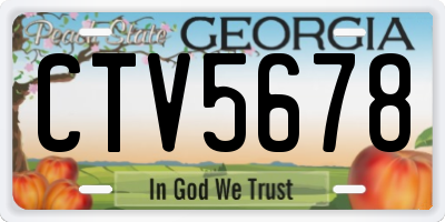 GA license plate CTV5678