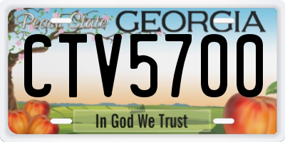 GA license plate CTV5700
