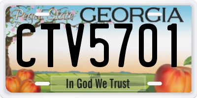GA license plate CTV5701