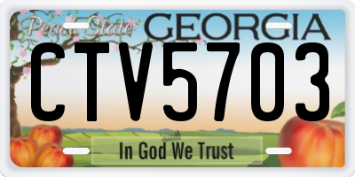 GA license plate CTV5703