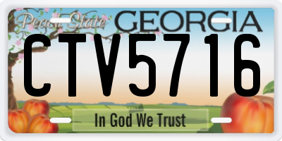 GA license plate CTV5716