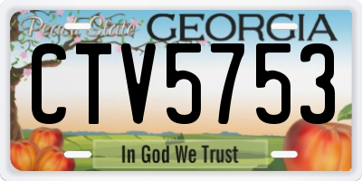 GA license plate CTV5753