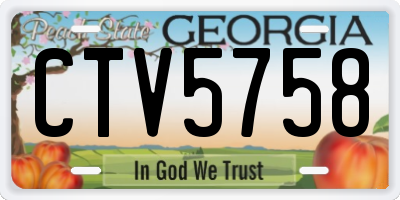 GA license plate CTV5758
