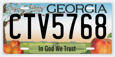 GA license plate CTV5768