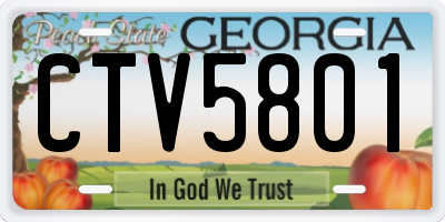 GA license plate CTV5801