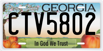 GA license plate CTV5802