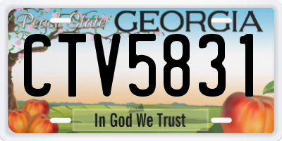 GA license plate CTV5831