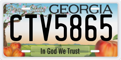 GA license plate CTV5865