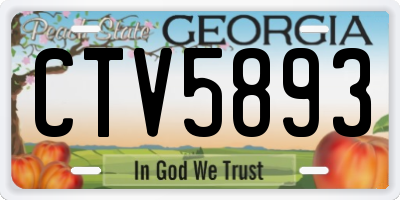 GA license plate CTV5893