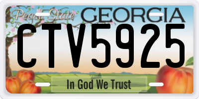 GA license plate CTV5925