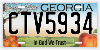 GA license plate CTV5934