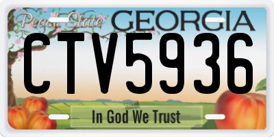 GA license plate CTV5936