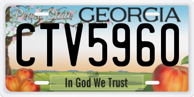 GA license plate CTV5960