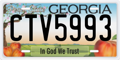 GA license plate CTV5993