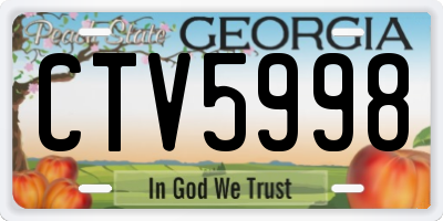 GA license plate CTV5998