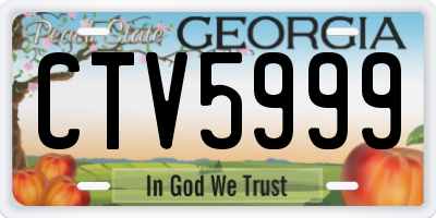GA license plate CTV5999