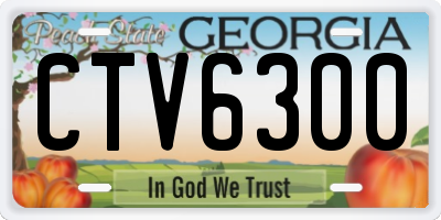 GA license plate CTV6300