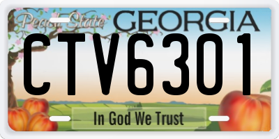 GA license plate CTV6301