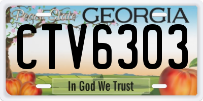 GA license plate CTV6303