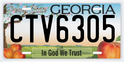 GA license plate CTV6305