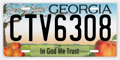 GA license plate CTV6308