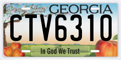 GA license plate CTV6310