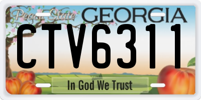 GA license plate CTV6311