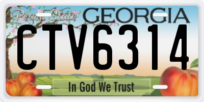 GA license plate CTV6314