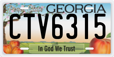 GA license plate CTV6315