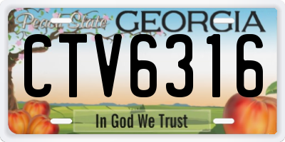 GA license plate CTV6316