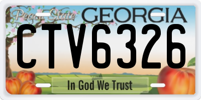 GA license plate CTV6326