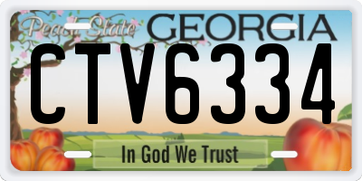 GA license plate CTV6334