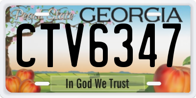 GA license plate CTV6347