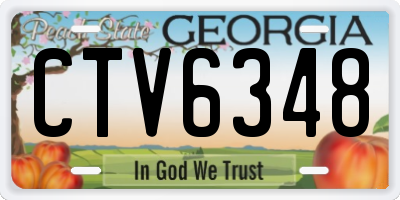 GA license plate CTV6348