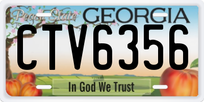 GA license plate CTV6356