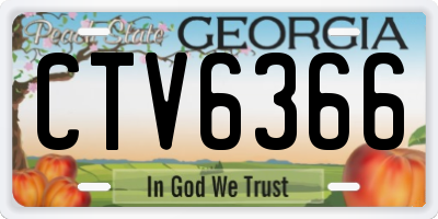 GA license plate CTV6366