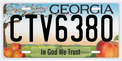GA license plate CTV6380